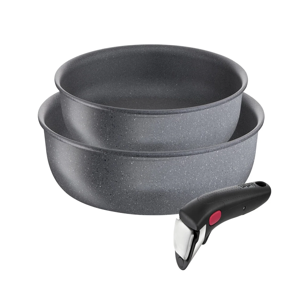 Lot 2 Poêles TEFAL Ingenio Natural Force 24/28 cm + poignée