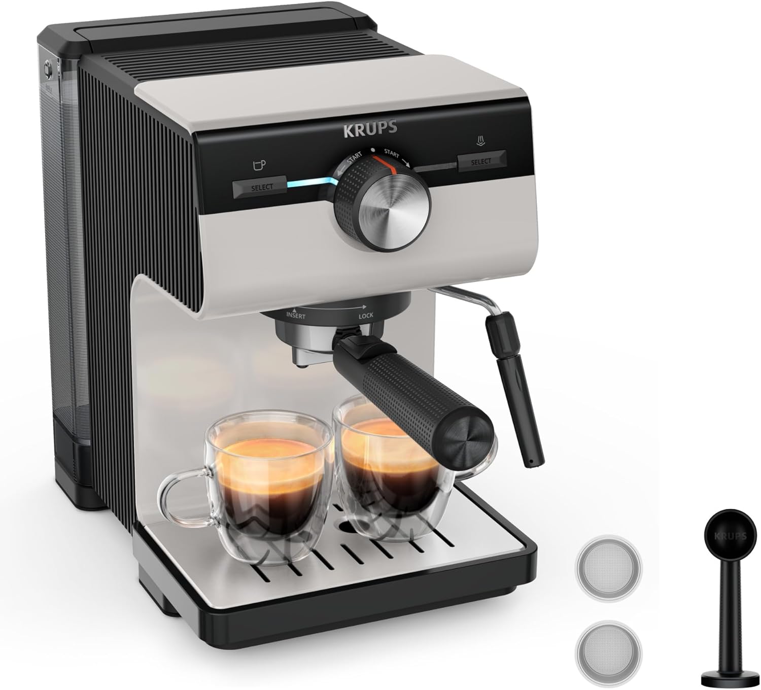 Machine Expresso Manuelle Krups Authentic Gris Clair