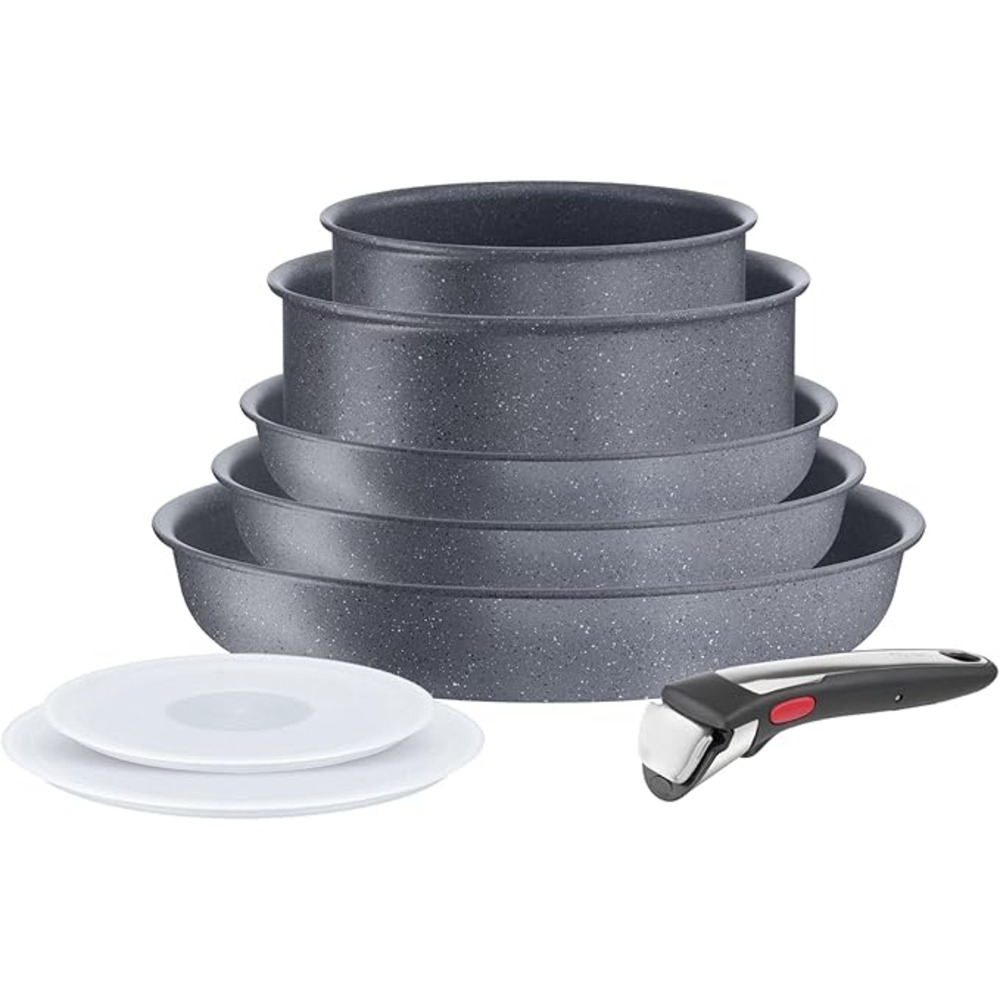 Set de cuisine Tefal Ingenio Natural On Stone Grey 8 pièces
